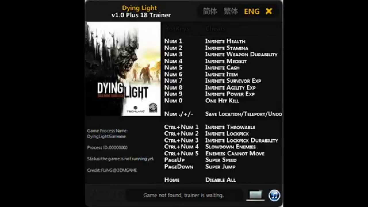 dying light pc trainer
